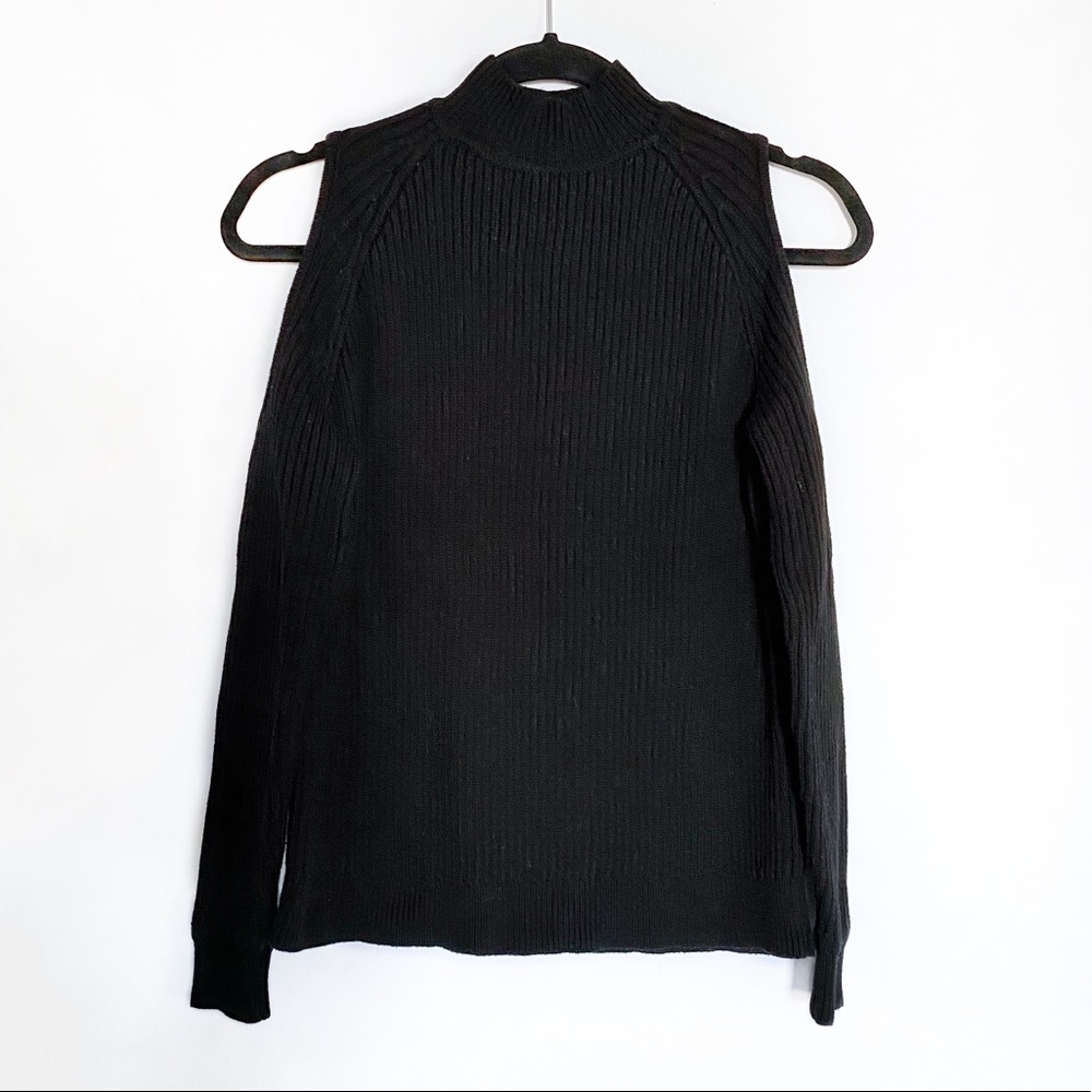 Cold-Shoulder Ribbed Knit Sweater - Picture 3 of 4